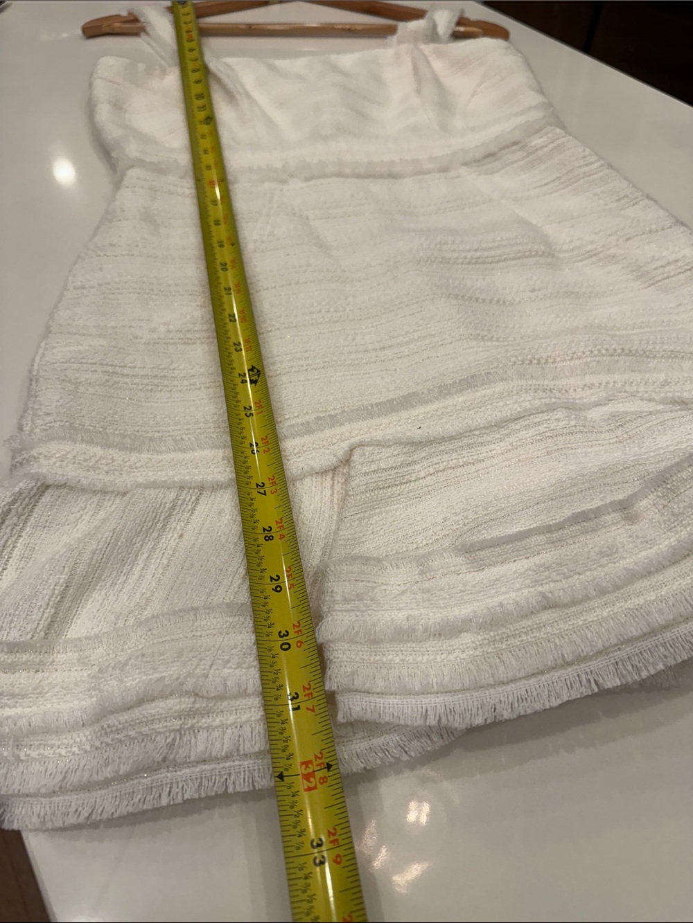 Bardot Melania Boucle Mini Dress in Ivory/White and Gold Trim - Picture 11 of 11